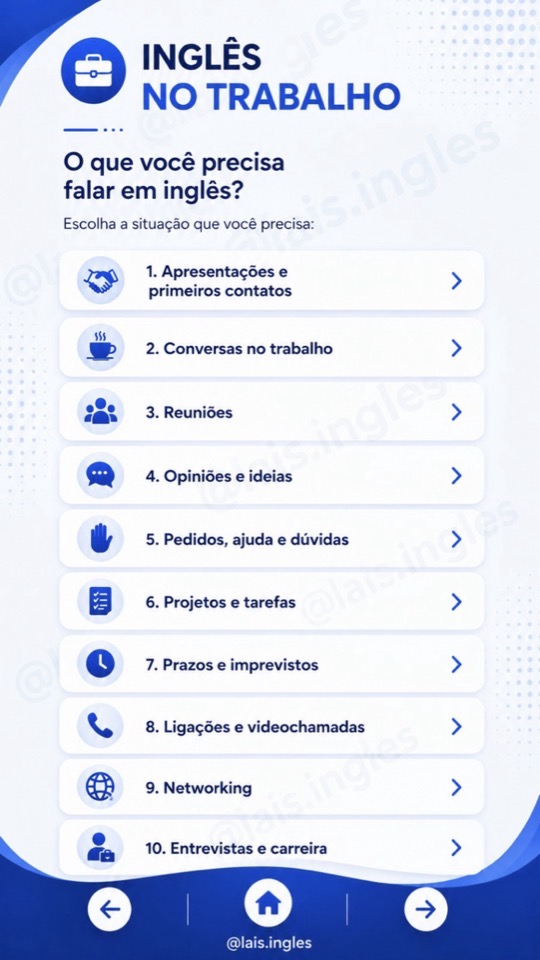 Índice do guia: as 10 situações do inglês no trabalho