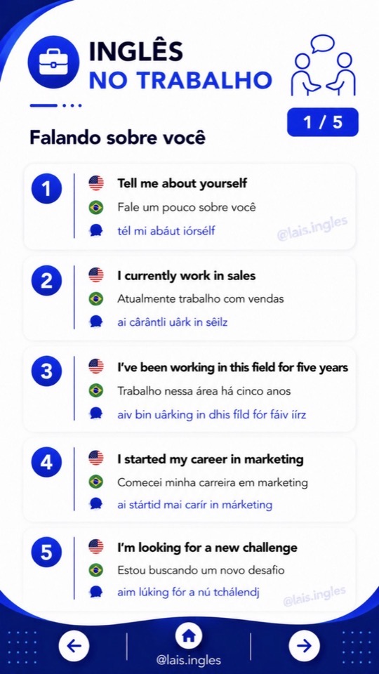 Página do guia: Entrevista, falando sobre você, começando por Tell me about yourself